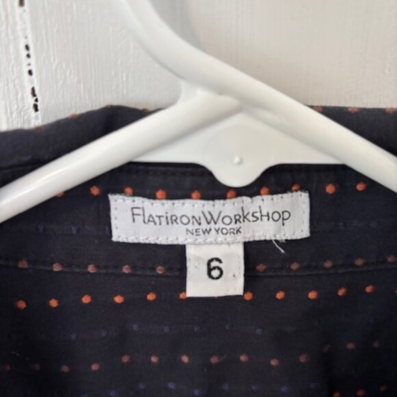 Flatiron Workshop Navy Blouse with colored threads - Picture 3 of 4